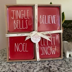 Rae Dunn Brand New Christmas Coaster Set
